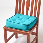 Galette de chaise coussin rehausseur en coton Turquoise  40 x 40 x 10 cm - HOMESCAPES