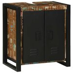 vidaXL Cabinet pour lavabo Marron Bois massif de récupération