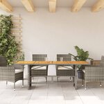 vidaXL Table de jardin avec dessus en bois d'acacia gris 190x80x74 cm