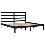 vidaXL Cadre de lit Noir Bois de pin massif 200x200 cm