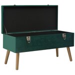 vidaXL Banc avec compartiment de rangement 80 cm Vert Velours