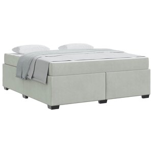 vidaXL Cadre de lit avec matelas Gris clair 180 x 200 cm tissu