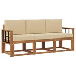 vidaXL Ensemble de canapés d'extérieur 3 Pièces Naturel et Beige