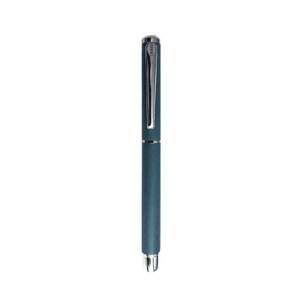 Stylo plume cristo 13 x 1.1 cm - corps métal - pointe iridium - bleu pétrole
