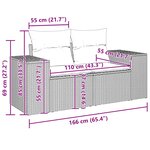 vidaXL Canapé de jardin avec coussins 2 places marron résine tressée