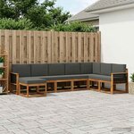 vidaXL Ensemble de canapés d'extérieur 8 Pièces Naturel et Anthracite