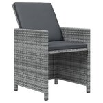 vidaXL Ensemble à manger de jardin coussins 15 Pièces Résine tressée Gris