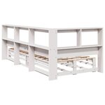 vidaXL Lit bibliothèque sans matelas blanc 90x190cm bois de pin massif