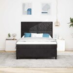 vidaXL Lit à ressort LED avec matelas Noir 140 x 200 cm tissu