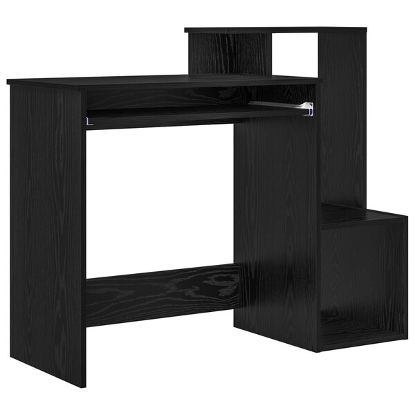 vidaXL Bureau d'Ordinateur en Chêne Noir Chêne Noir Bois d'ingénierie  MDF