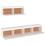 vidaXL Ensemble de meubles TV 3 Pièces blanc bois massif de pin