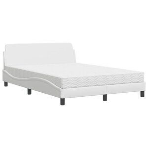 vidaXL Lit avec matelas blanc 120x200 cm similicuir