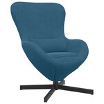 vidaXL Fauteuil œuf Bleu Velours