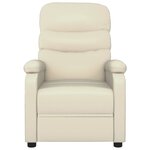 vidaXL Fauteuil inclinable électrique Crème Similicuir