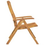 vidaXL Chaises de jardin inclinables lot de 4 et coussins bois teck