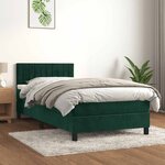 vidaXL Sommier à lattes de lit avec matelas Vert foncé 100x200 cm