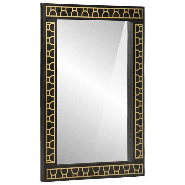vidaXL Miroir de bain 50x70x2 5 cm bois de manguier massif et verre
