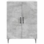 vidaXL Buffet Gris béton 66 x 34 5 x 89 5 cm Bois d'ingénierie