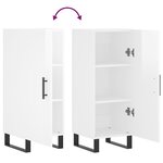 vidaXL Buffet Blanc brillant 34 5x34x90 cm Bois d'ingénierie