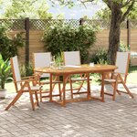 vidaXL Ensemble à manger de jardin 5Pièces bois d'acacia solide textilène