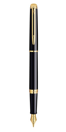 Waterman hemisphere stylo plume  noir brillant  plume fine  encre bleue  coffret cadeau