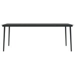 vidaXL Table à dîner de jardin Noir 200x100x74 cm Acier et verre