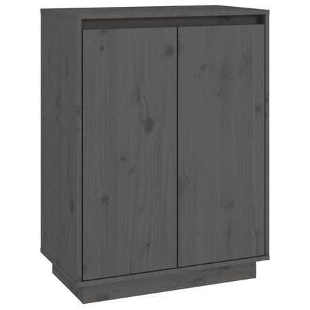 vidaXL Armoire à chaussures Gris 60x35x80 cm Bois de pin massif