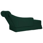 vidaXL Fauteuil long et traversin accoudoir droit vert foncé velours