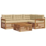 vidaXL Ensemble de canapés d'extérieur 5 pc Naturel et Beige