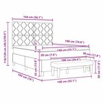 vidaXL Lit à sommier avec matelas et banc taupe 140x190 cm Tissu