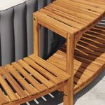 vidaXL Enceinte de bain à remous demi-ronde Marron 252 x 112 x 55 5 cm