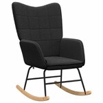 vidaXL Chaise à bascule Noir Tissu Sherpa