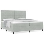 vidaXL Lit à ressorts avec matelas Gris clair 200 x 200 cm Velours
