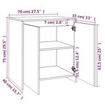 vidaXL Buffet Chêne fumé 70x41x75 cm Bois d'ingénierie