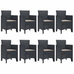 vidaXL Ensemble de salle à manger pour jardin 9 Pièces Anthracite