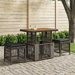 vidaXL Ensemble de salle à manger pour jardin 3 Pièces Gris et Gris foncé