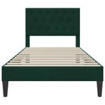 vidaXL Cadre de lit avec tête de lit Vert foncé 100 x 200 cm Velours