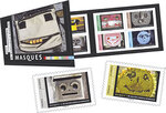 Carnet 12 timbres - Masques - Série photographique de Michelangelo Durazzo - Lettre verte