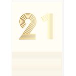 Carte D'anniversaire 21 Ans En Or - Blanc - A Message - Pour Homme Et Femme - 11 5 X 17 Cm - Draeger paris
