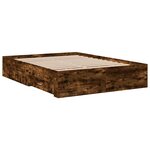 vidaXL Cadre de lit avec tiroirs sans matelas chêne fumé 135x190 cm