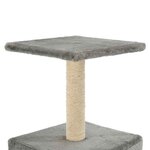 vidaXL Arbre à chat avec griffoirs en sisal 55 cm Gris