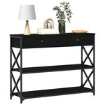 vidaXL Table Console avec tiroir Chêne noir 100 x 28 x 75 cm