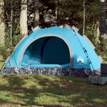 vidaXL Tente de camping 4 personnes bleu libération rapide