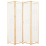 vidaXL Cloison de séparation 4 panneaux Crème 160x170x4 cm Tissu