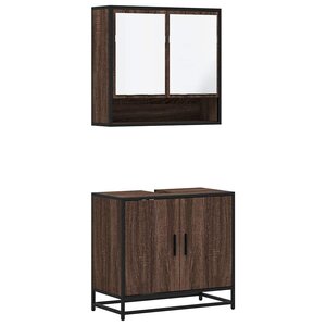 vidaXL Ensemble de meubles de salle de bain 2 Pièces Chêne marron