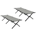vidaXL Lit de camping pliant Gris Tissu Oxford