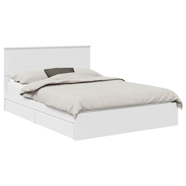 vidaXL Lit de Rangement Blanc 140 x 190 cm Bois d'ingénierie