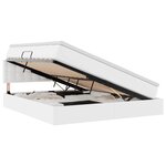 vidaXL Lit avec rangement et matelas Blanc pur 160 x 200 cm
