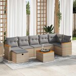 vidaXL Salon de jardin avec coussins 8 Pièces beige résine tressée