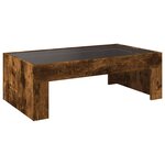 vidaXL Table basse avec LED infini chêne fumé 90x50x30 cm